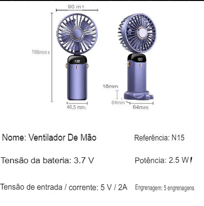 Mini Ventilador portátil com inclinação