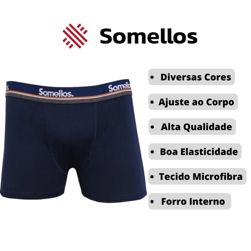 Kit 5 Cuecas Boxer Somellos – cueca masculina microfibra