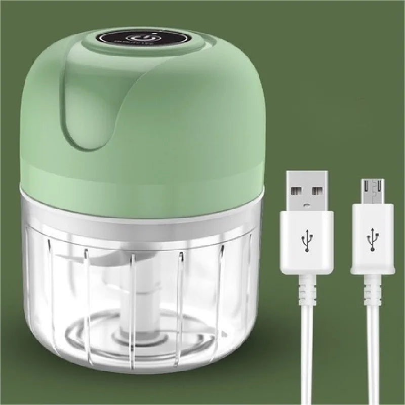 Mini Processador Elétrico USB 250ML com 3 Lâminas Inox - Compacto e Eficiente