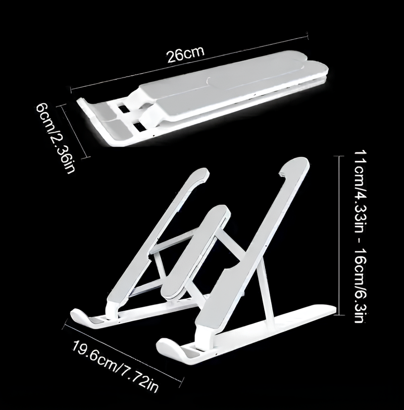 Suporte para Laptop Compacto Articulado - Conforto e Ergonomia em 3 Níveis