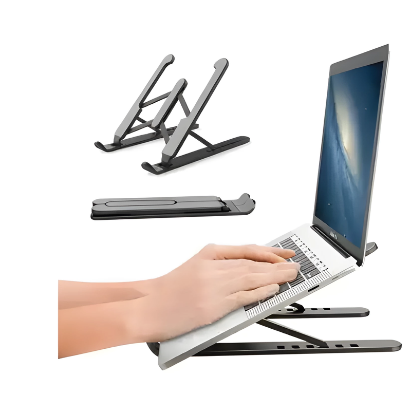 Suporte para Laptop Compacto Articulado - Conforto e Ergonomia em 3 Níveis